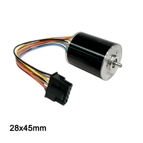 Close-up of the heavy-duty wire harness and connector interface on the BLDC-52 respiratory machine motor.